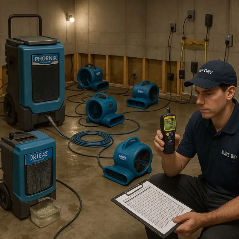 Structural Drying and Dehumidification process in Mystic Island, NJ
